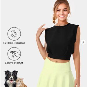 Halara Pet Hair Resistant Crew Neck Sleeveless Cropped Yoga Tank Top